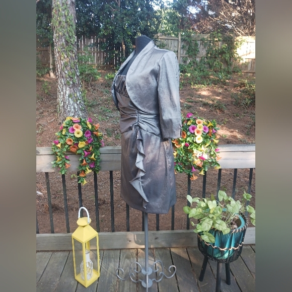 Gray R&M Richards 2 Piece Garment Dress Size 12 Petite - Picture 6 of 8